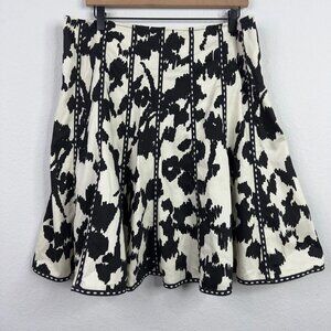 Cabi Skirt Womens 10 Black White Floral Fit Flare Boho Cottagecore Romantic